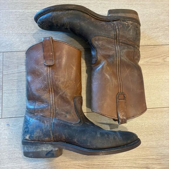 Red Wing Pecos Nailseat 686 Pull On Two Tone Leather Boot Size 8.5 D main image 5